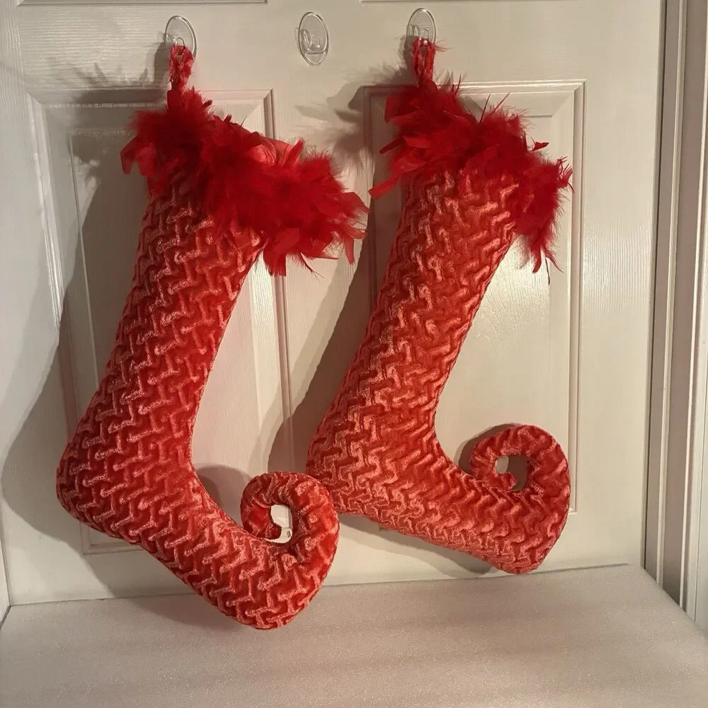 2 decorative Red Christmas Stocking 21